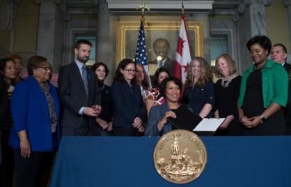 Mayor Bowser signs the Sexual Assault Victims Rights Amendment